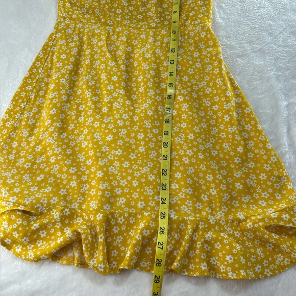 Dress Forum Golden Floral Ruffled Seersucker Zip Mini Sundress Size S - Picture 12 of 12